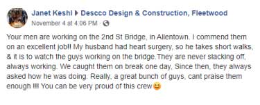 An Allentown Resident review of a construction project